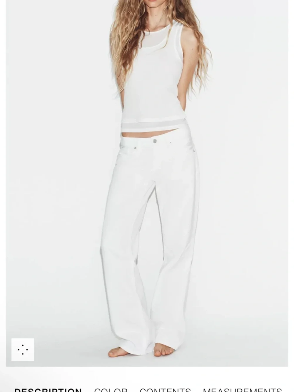 Zara White Wide Leg Jeans - Picture 1 of 5